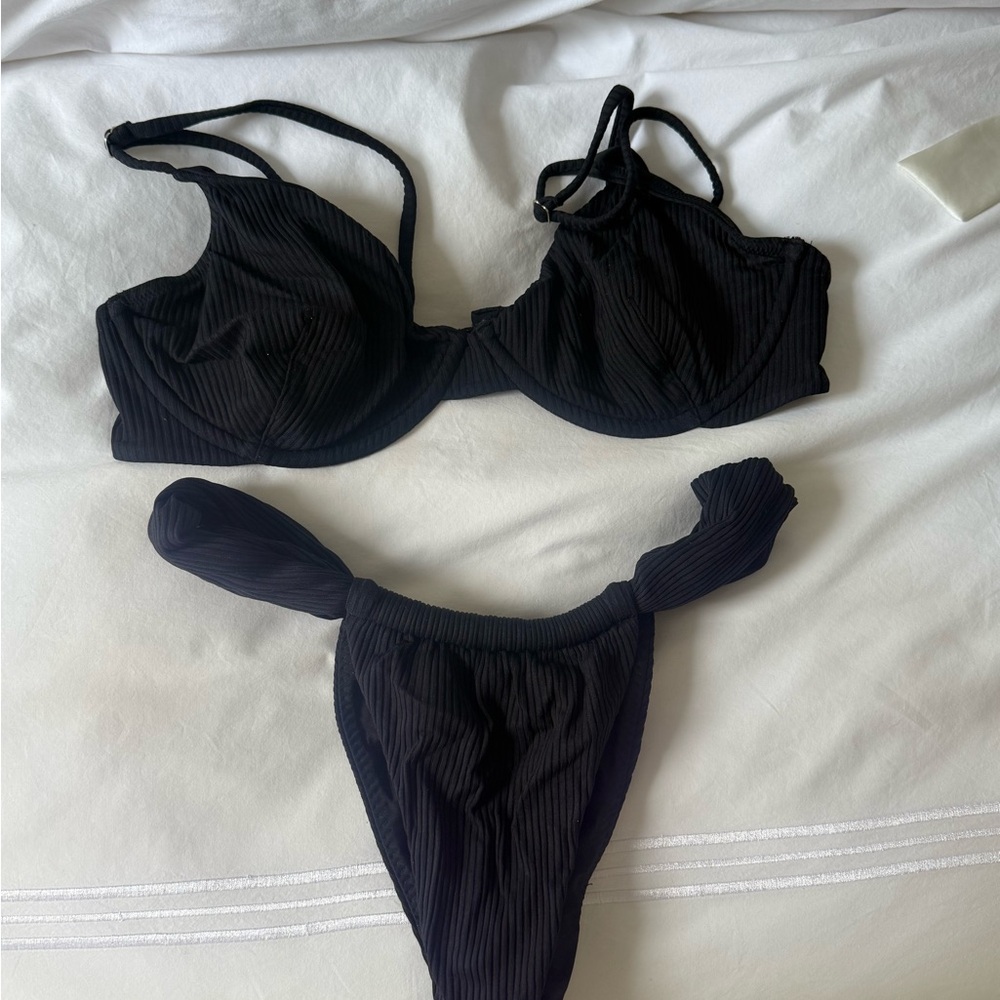 Black Ribbed Bikini